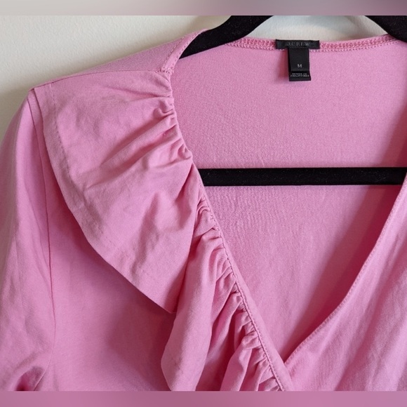#91 J.Crew Pink Ruffle Wrap Style Bodysuit - Picture 4 of 7